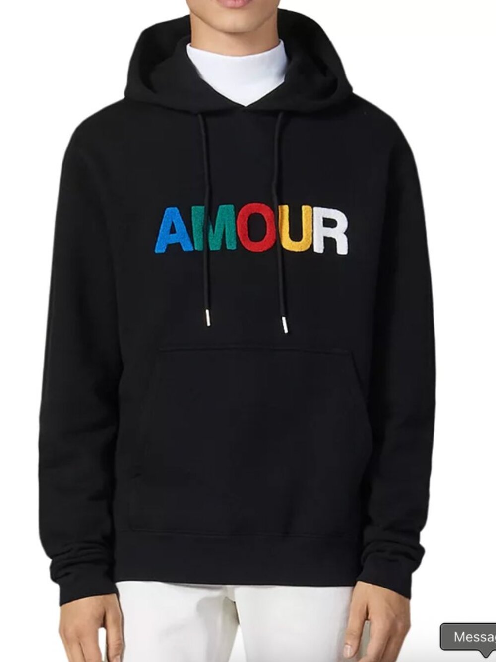 Sandro black Amour Fleece Hoodie